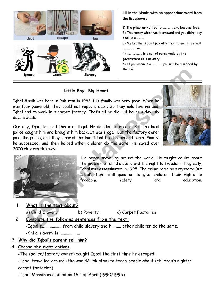 Civil Rights Reading Comprehension Worksheets