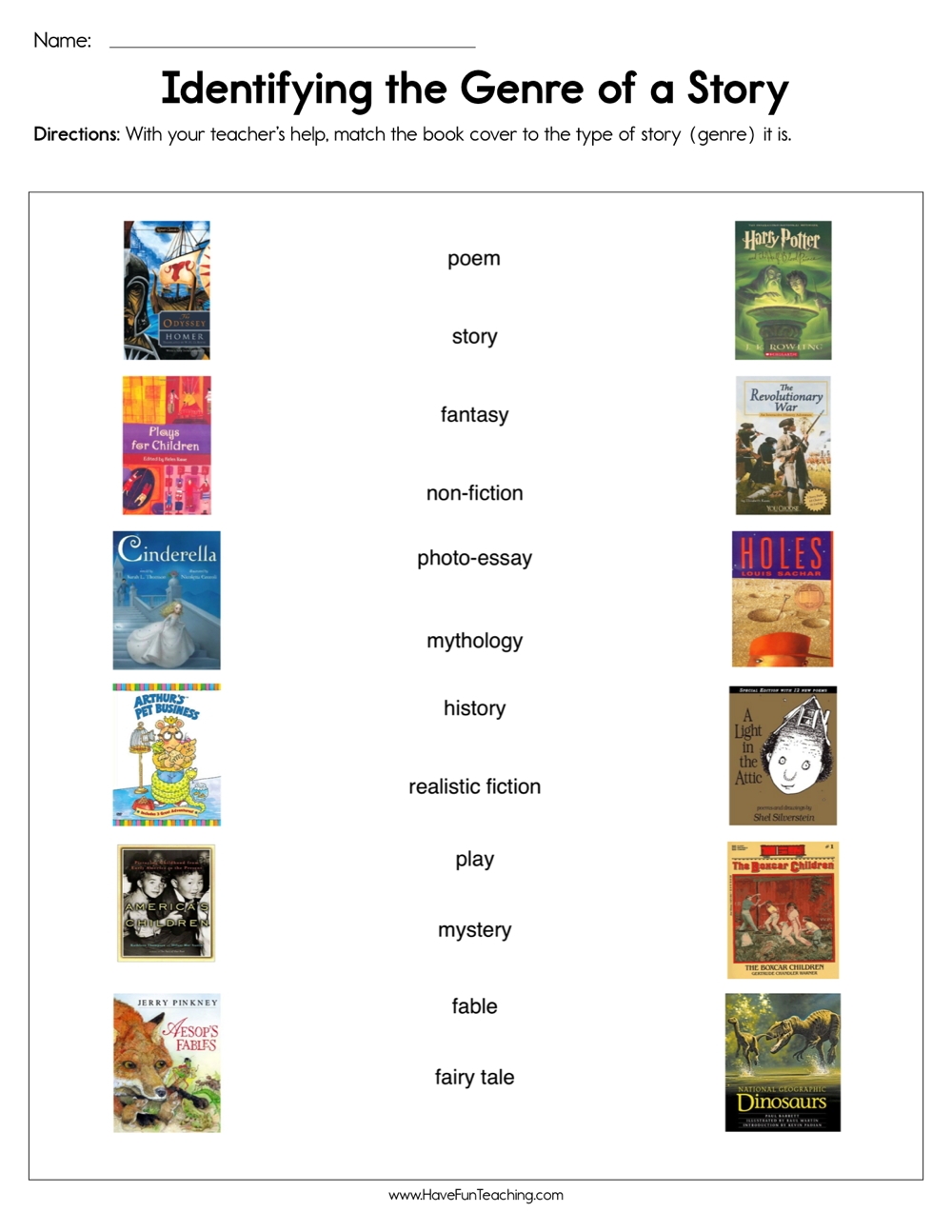 Identifying The Genre Of A Story Worksheet Have Fun Teaching