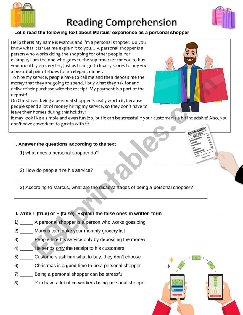 Jobs Reading Comprehension ESL Worksheet By MrJoseA Jobs Reading Comprehension ESL Worksheet By MrJoseA