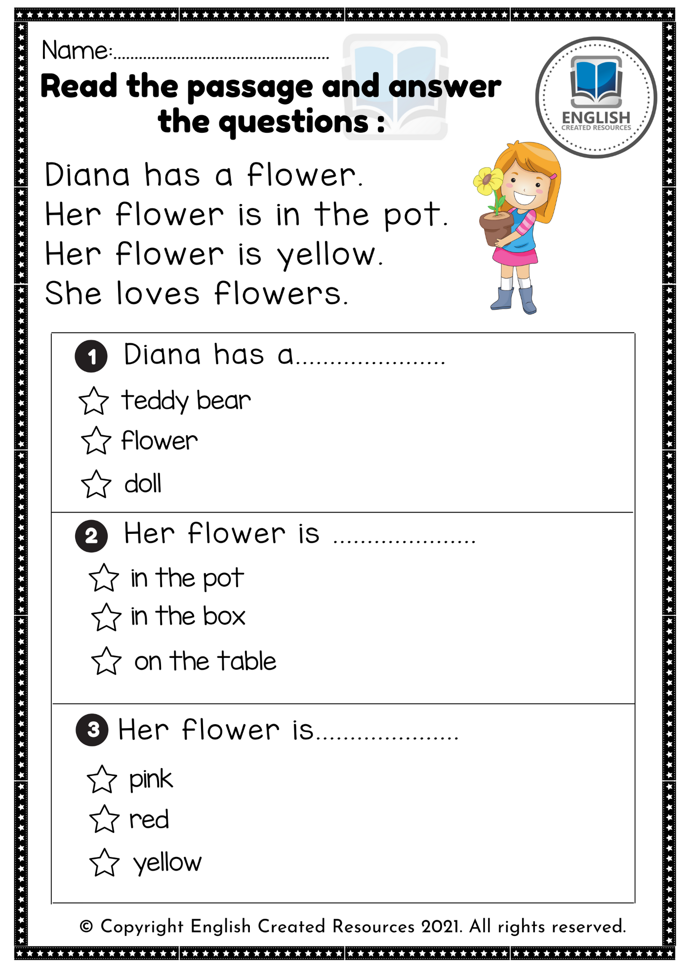 Free Kinder Reading Comprehension Worksheets
