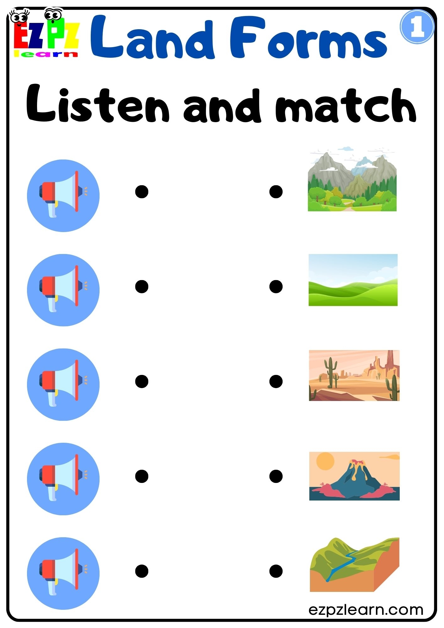 Land Forms Vocabulary Interactive Worksheet Listen And Match The Correct Images Activity For Kids And ESL Students G1 Ezpzlearn Land Forms Vocabulary Interactive Worksheet Listen And Match The Correct Images Activity For Kids And ESL Students G1 Ezpzlearn
