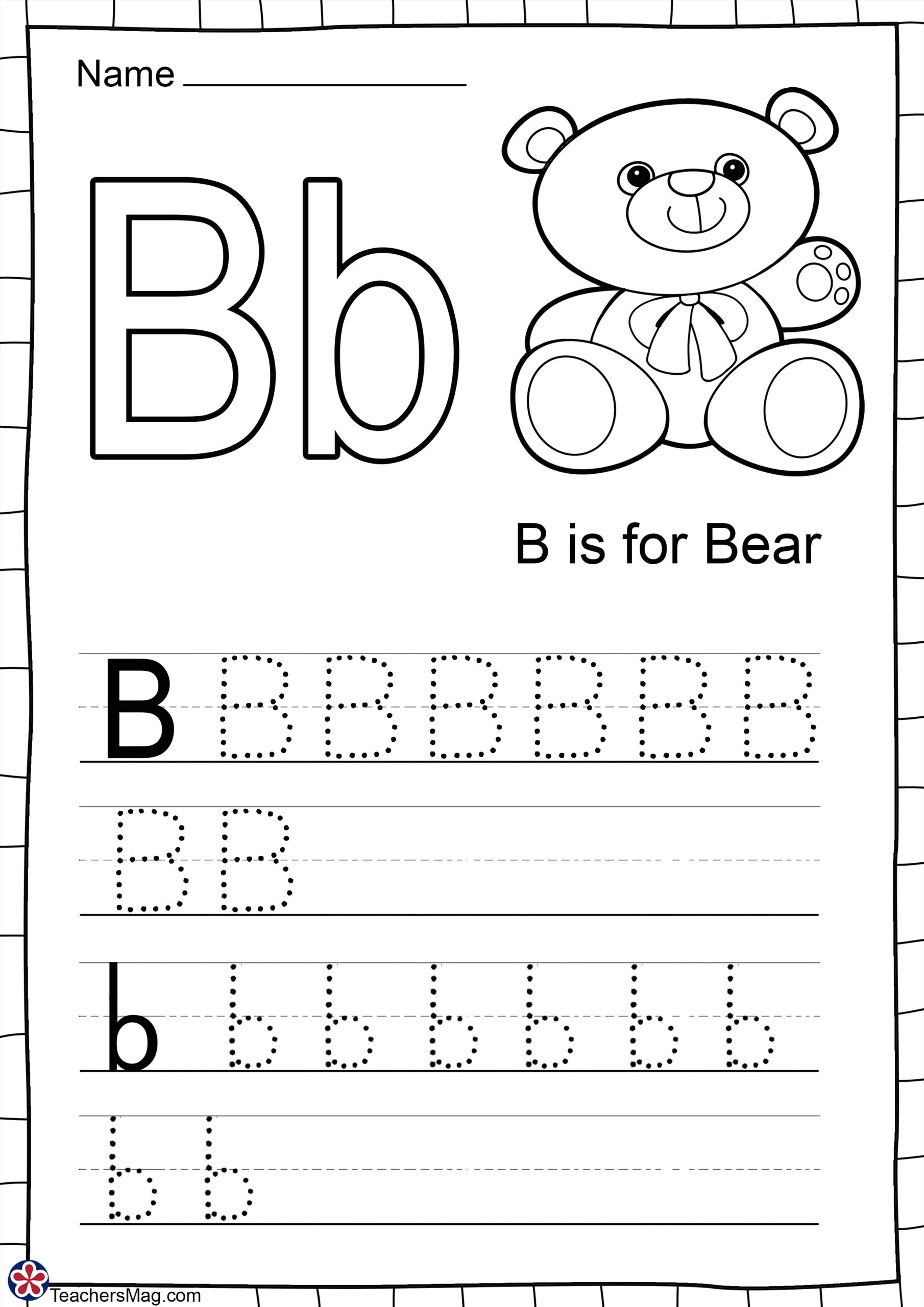 Letter B Free Printable Worksheets