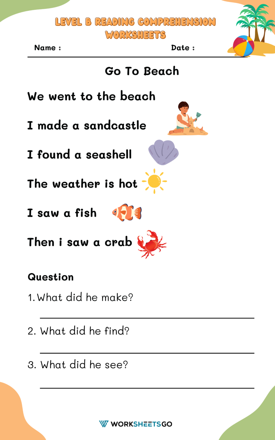 Easy Reading Comprehension Worksheet