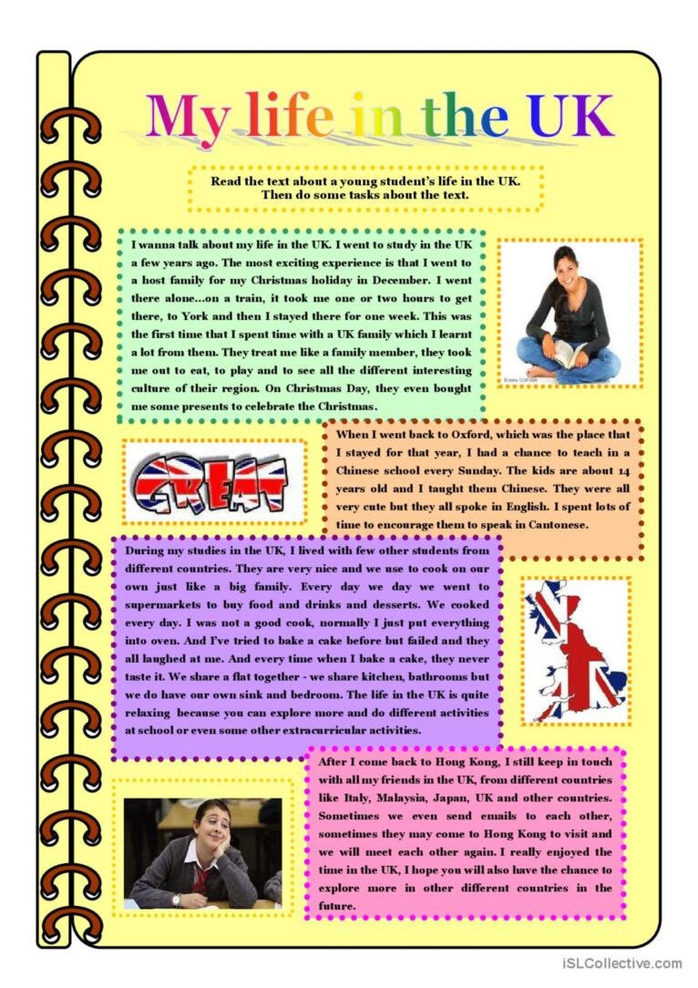 Esol Reading Comprehension Worksheets Uk