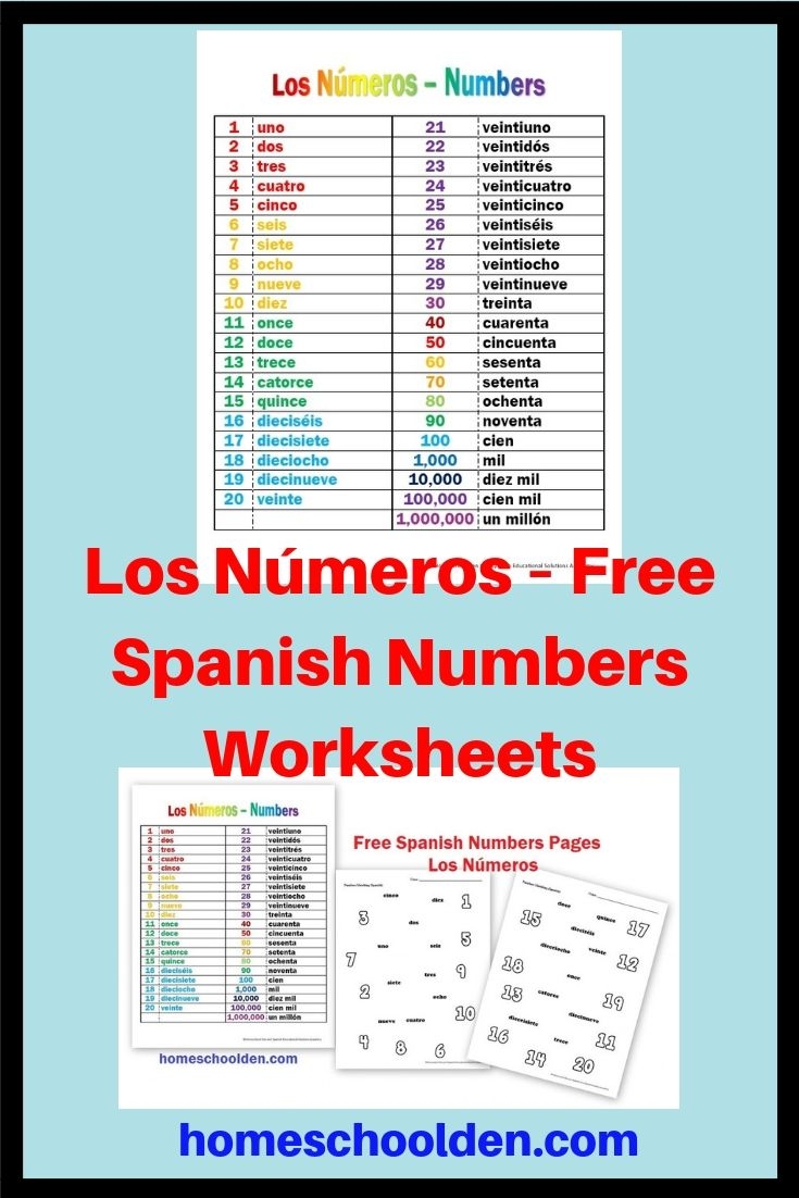 Los N meros Free Spanish Numbers Worksheets