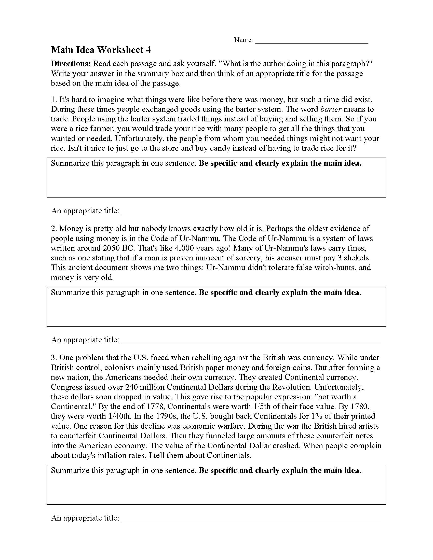 8Th Grade Ela Reading Comprehension Worksheets