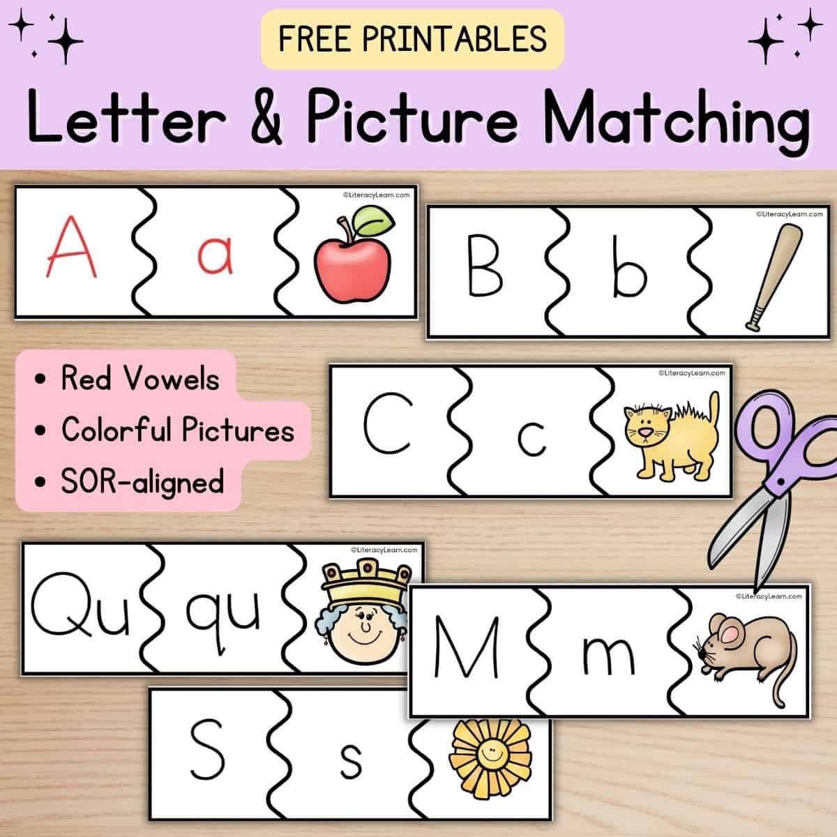 Free Printable Matching Letters Worksheets