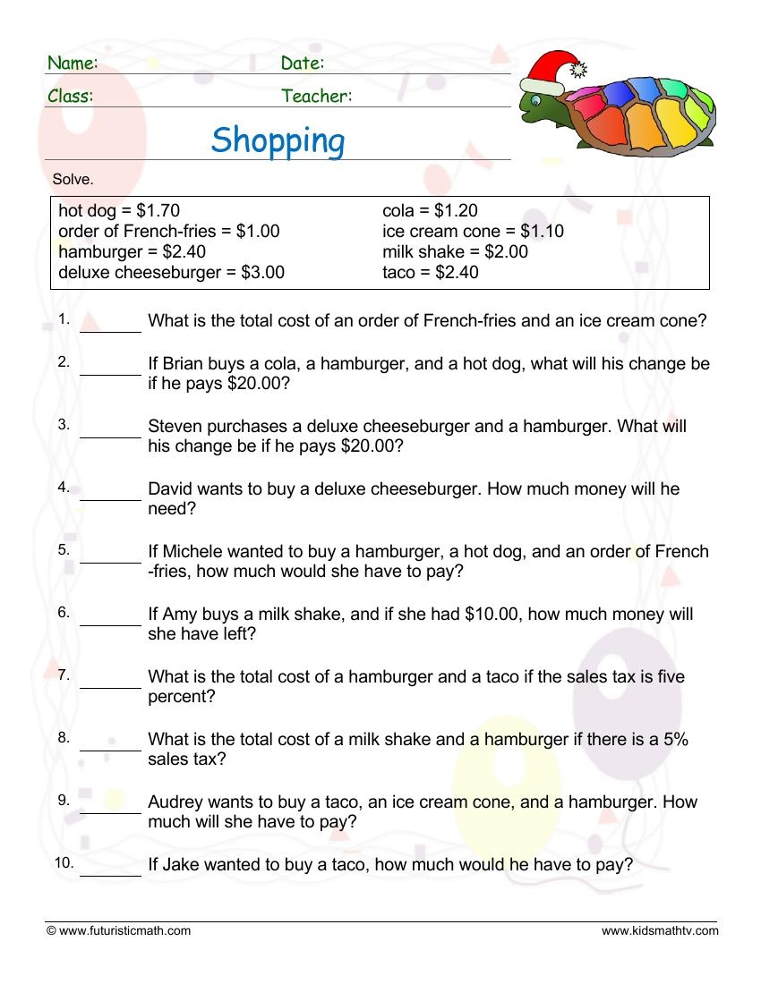 Money And Consumer Math Worksheets Pdf Math Champions