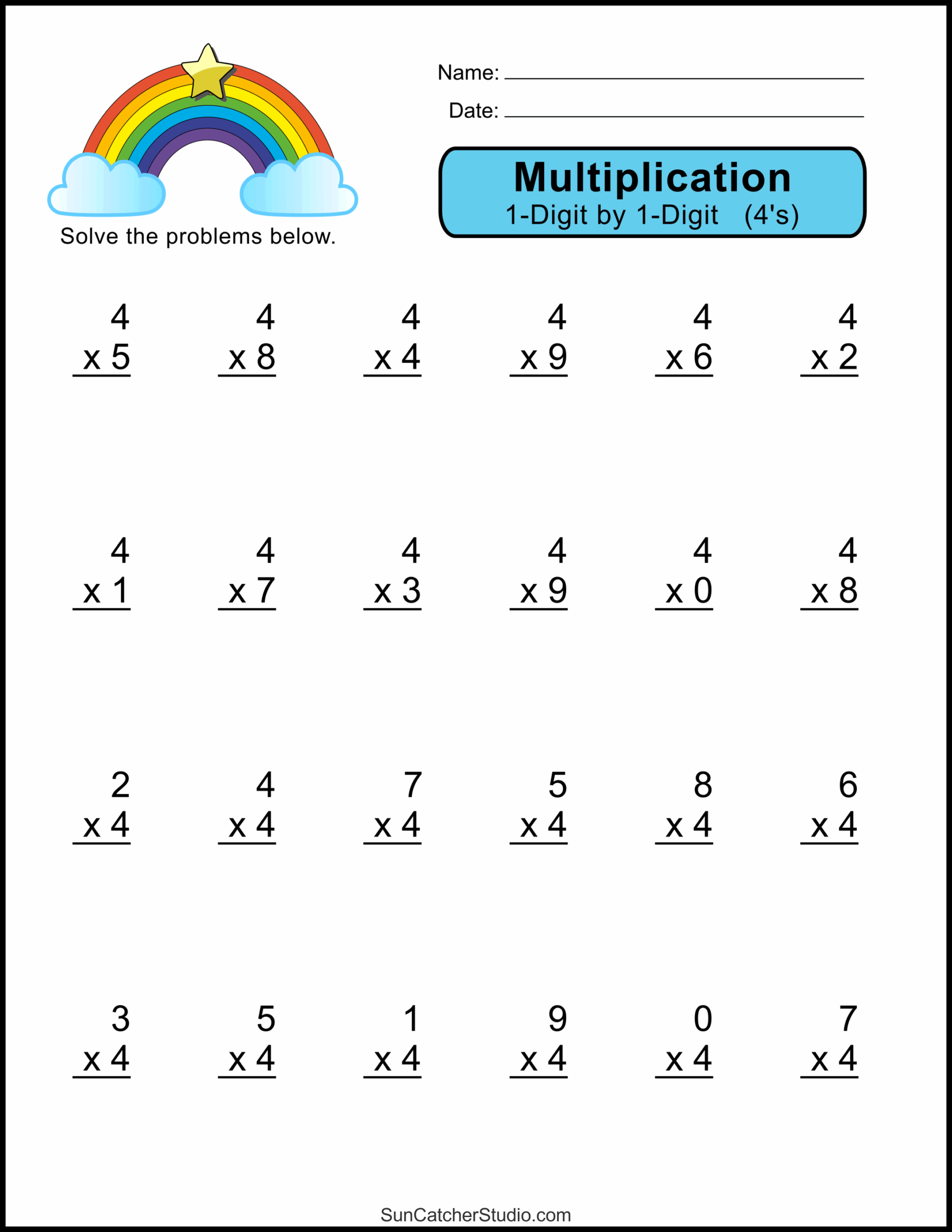 Free Multiplicaion Printable Worksheets
