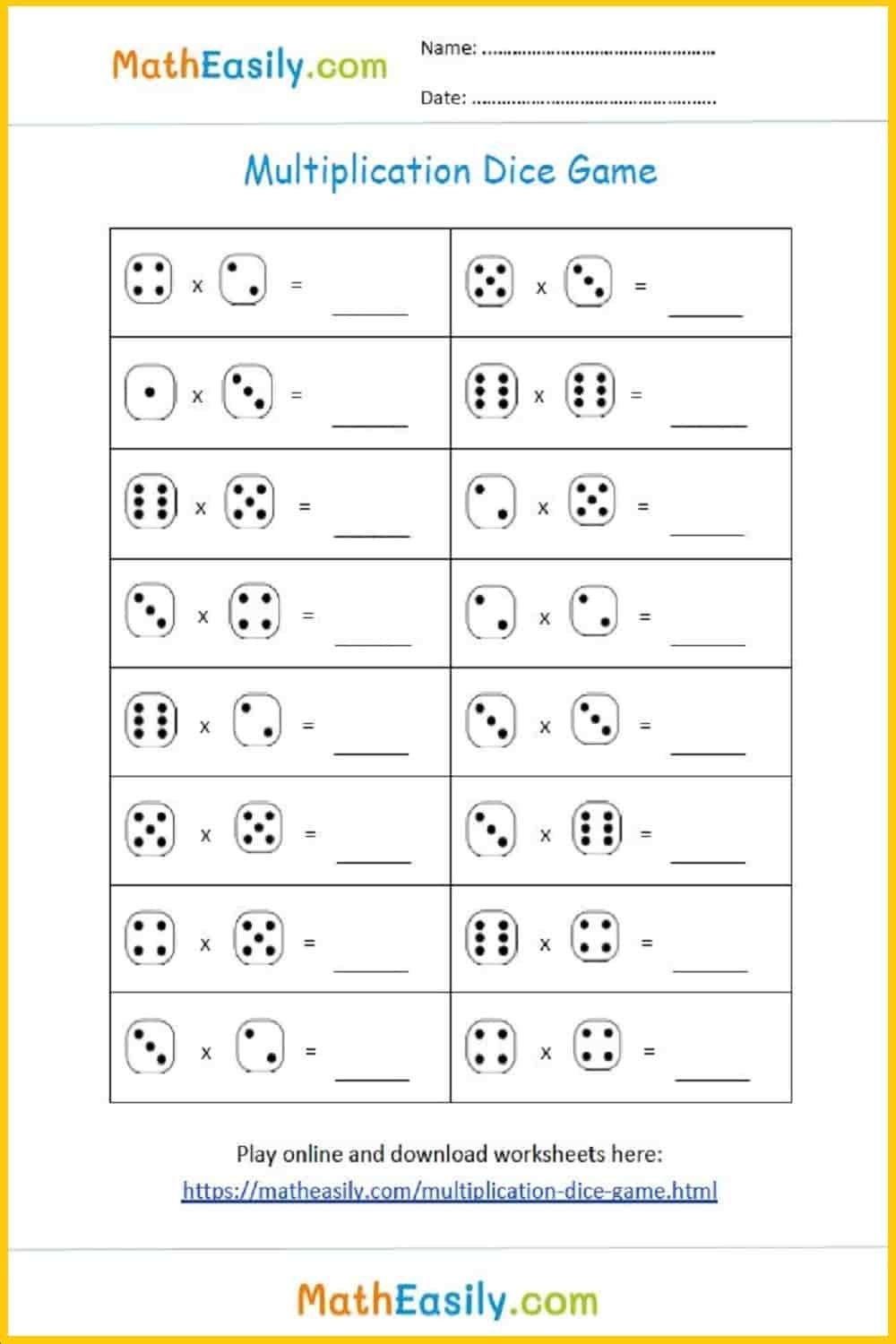 Free Online Multiplication Worksheets Printable