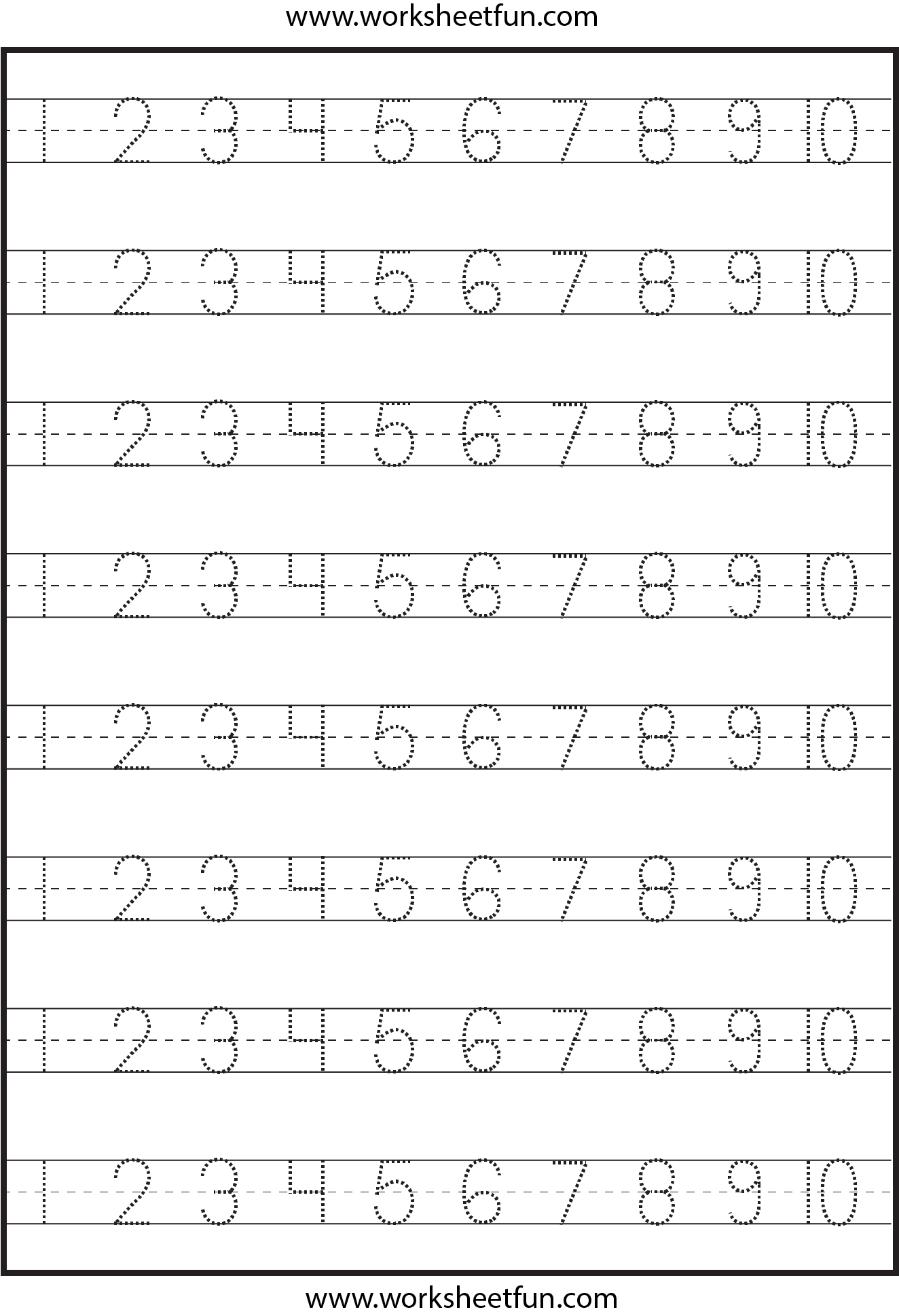 Number Tracing 1 10 Worksheet FREE Printable Worksheets Worksheetfun