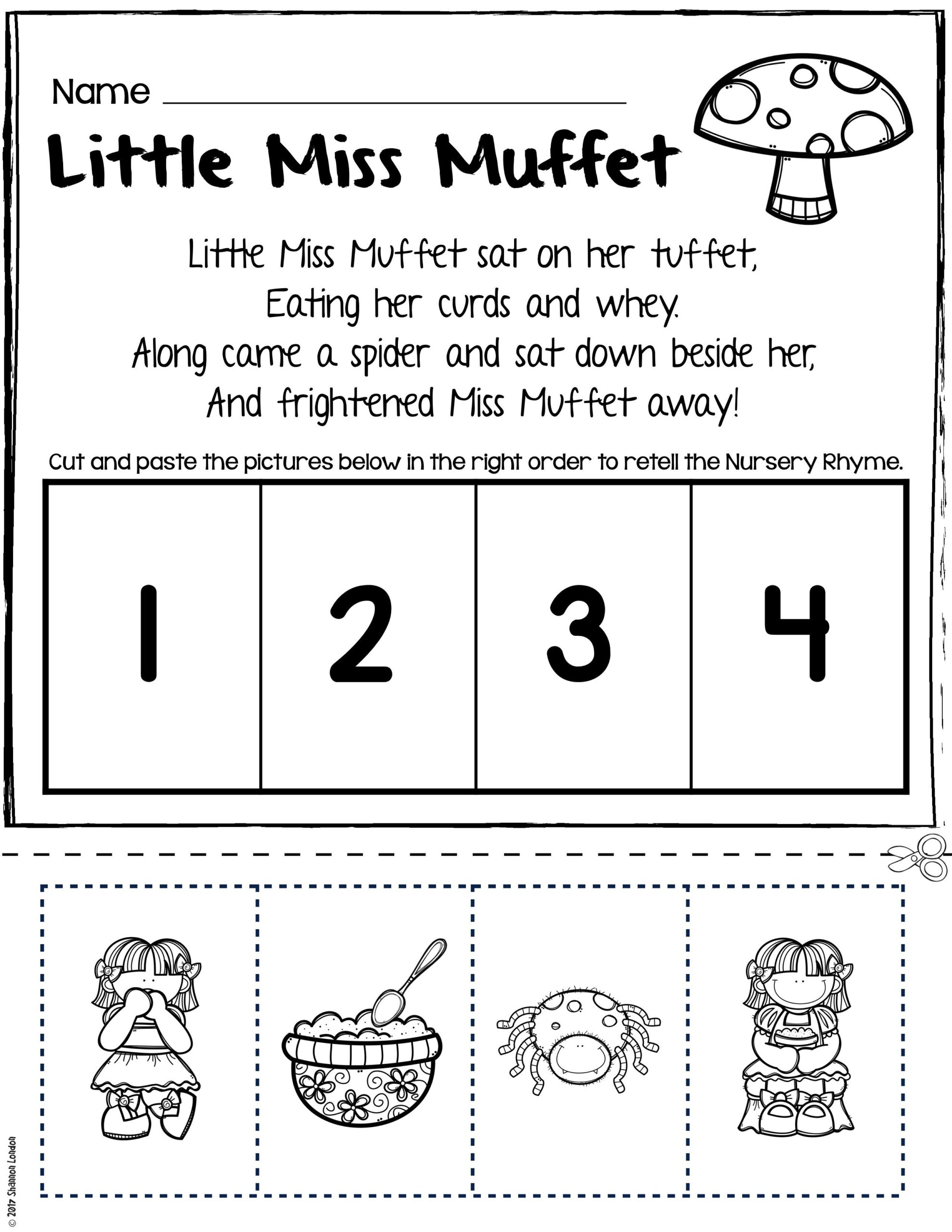 Nursery Rhymes Worksheets For Story Retelling Practice