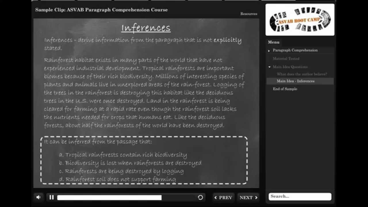 Asvab Reading Comprehension Worksheets