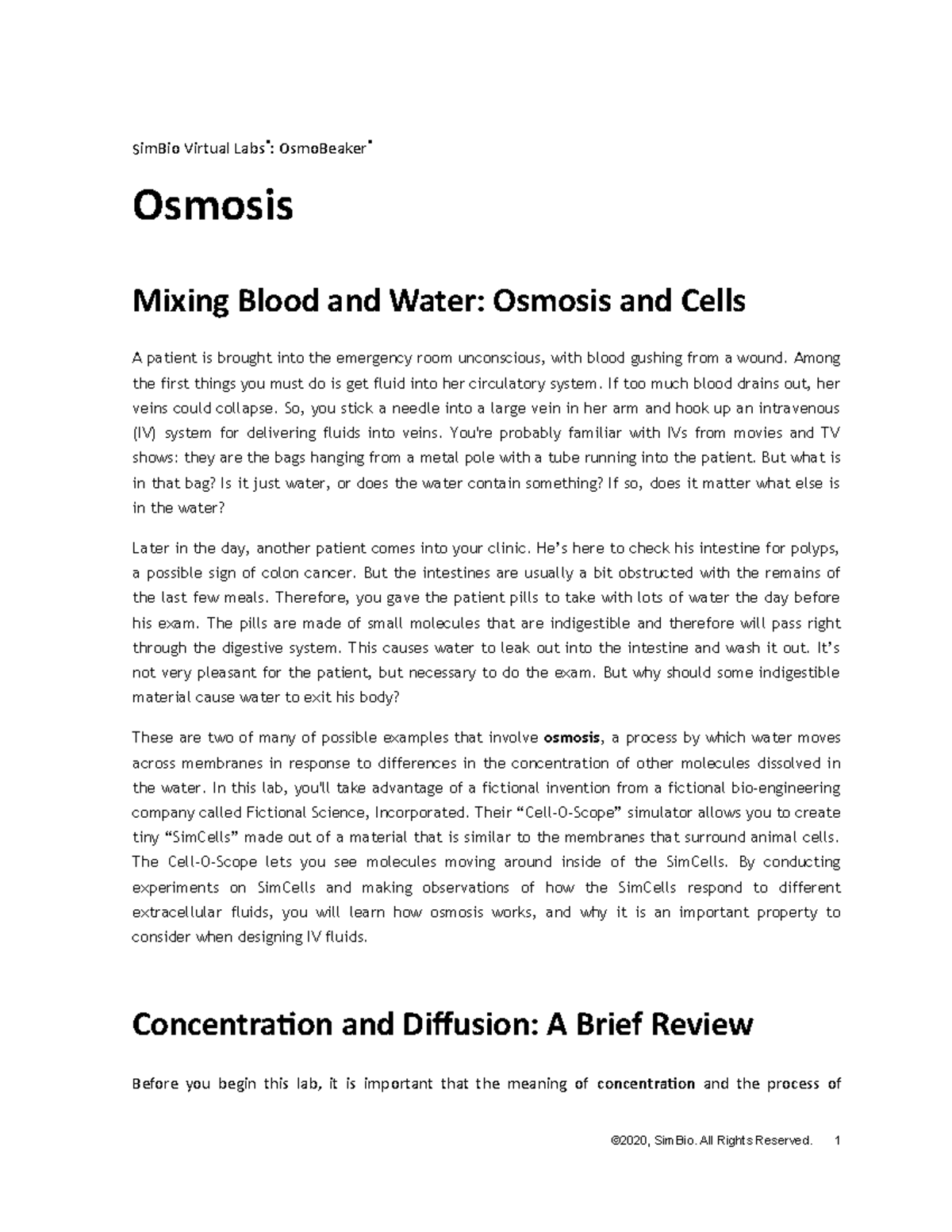 Osmosis Lab Questionnaire 2021 Winter BIO1140 UOttawa Studocu