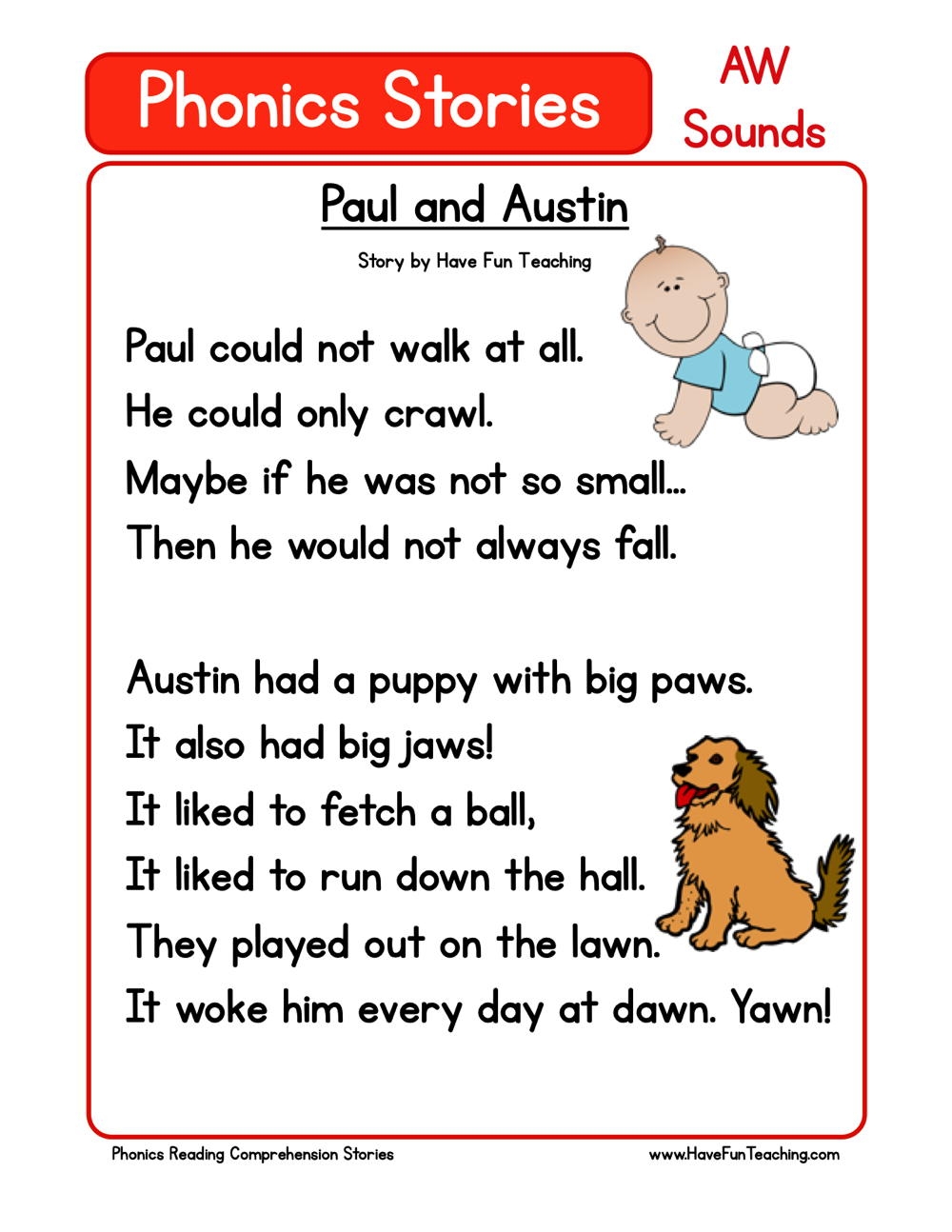 Free Phonics Reading Comprehension Worksheets