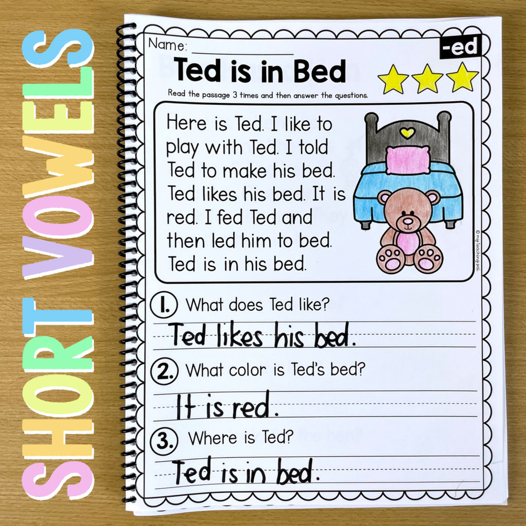 Phonics Reading Comprehension Passages My Teaching Pal