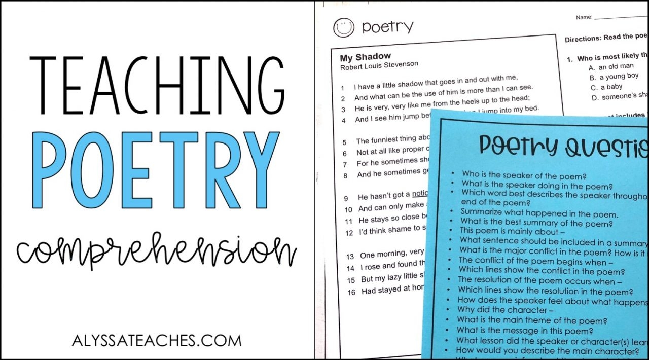 Poetry Comprehension For Upper Elementary Alyssa Teaches