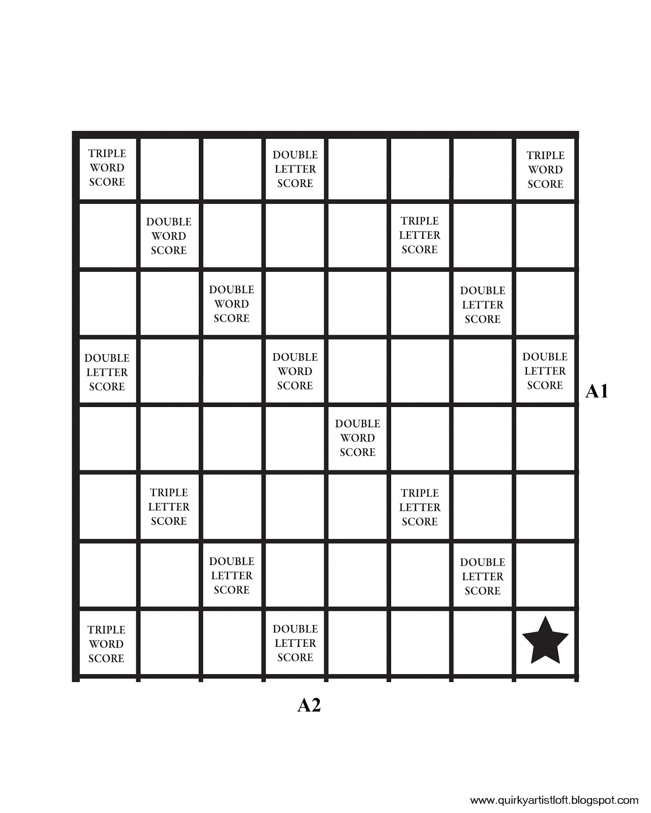 Quirky Artist Loft DIY Printable Scrabble Board Worksheets Library