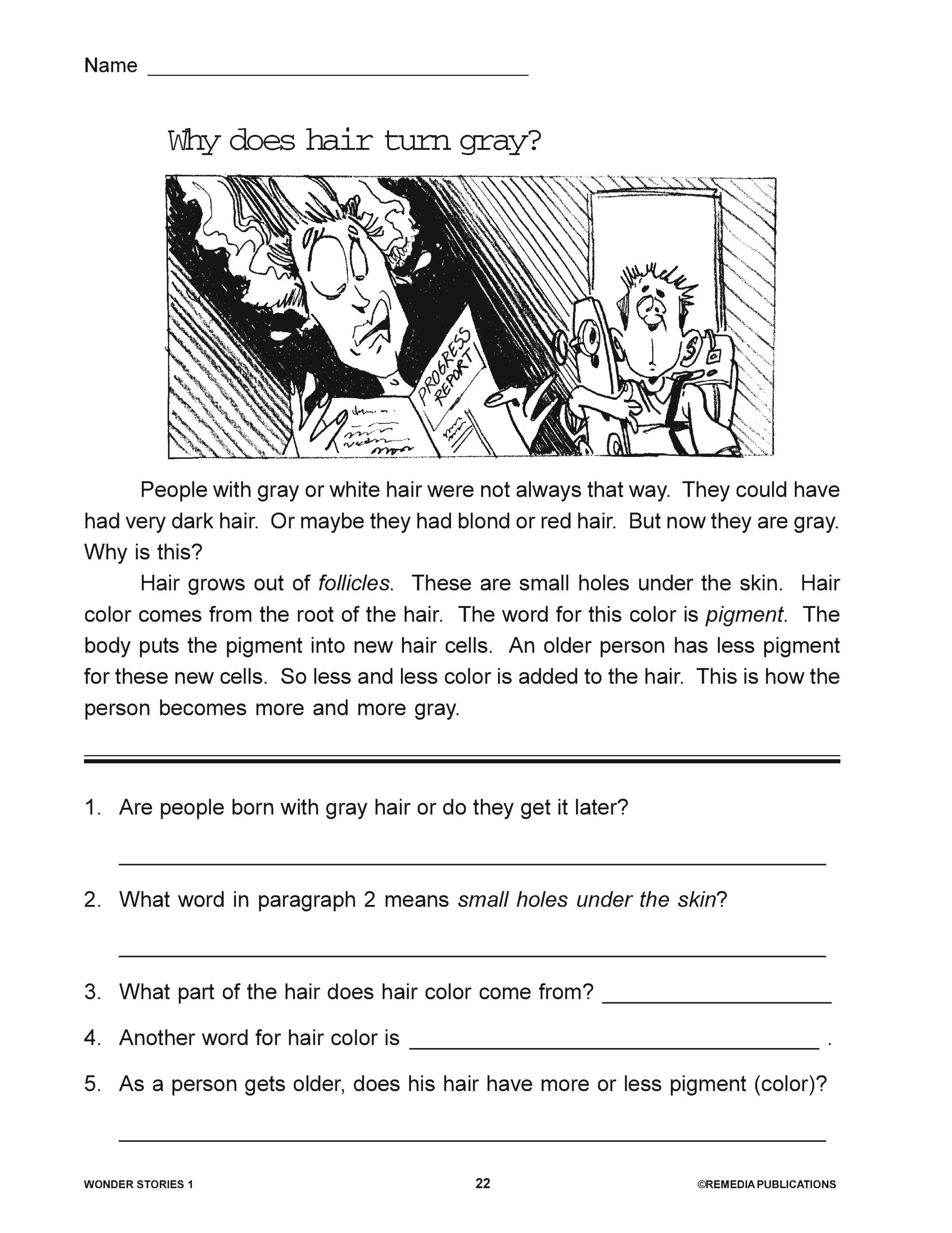 Free High Interest Reading Comprehension Worksheets