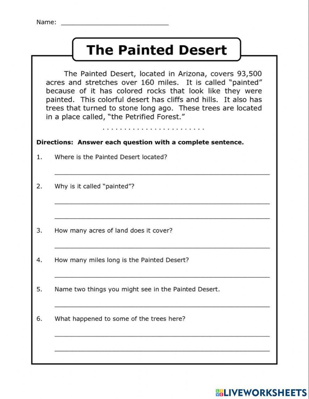 4Th Grade Reading Comprehension Worksheets Online