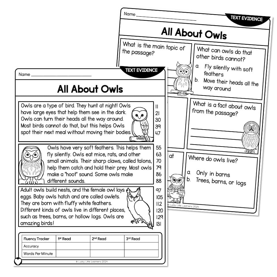 First Grade Nonfiction Reading Comprehension Worksheets