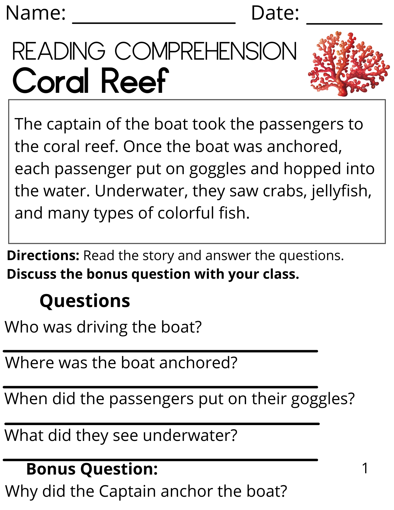 Fiction Reading Comprehension Worksheets 3Rd Grade