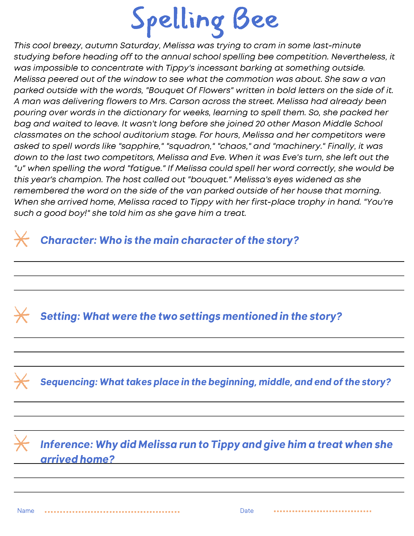 Reading Comprehension Passages Story Elements Conflict Resolution Theme Made By Teachers Reading Comprehension Passages Story Elements Conflict Resolution Theme Made By Teachers