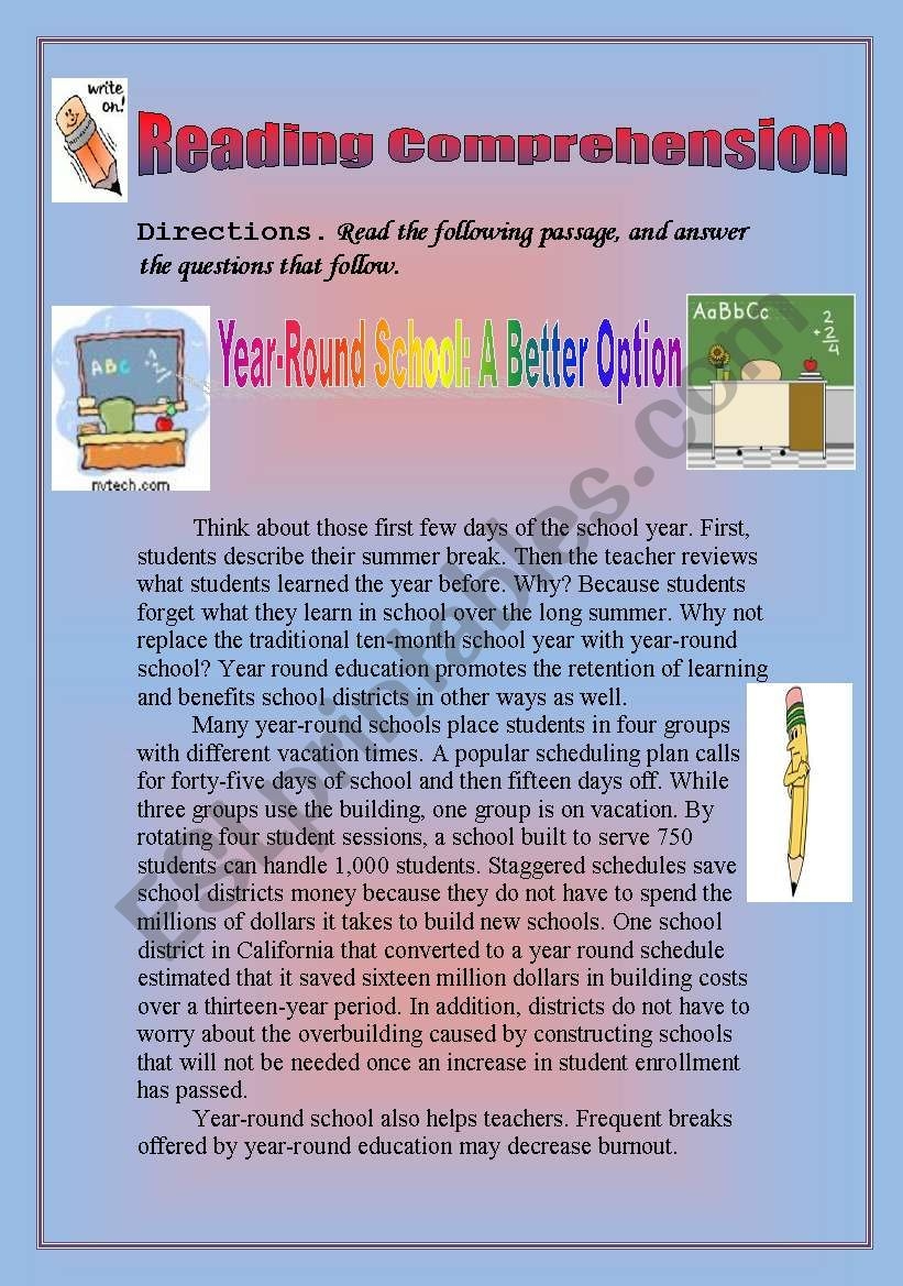 Argumentative Reading Comprehension Worksheets