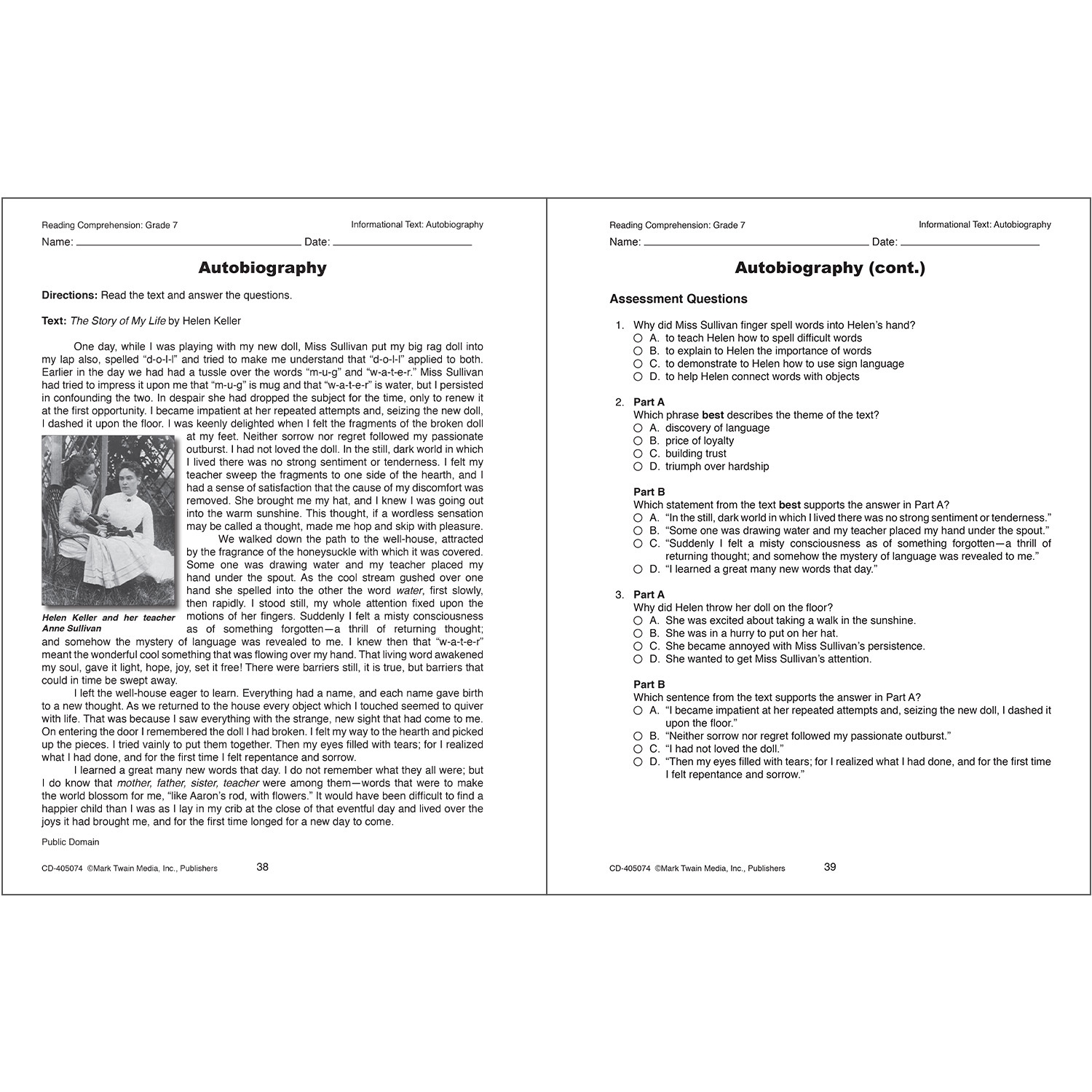 Reading Comprehension Workbook Grade 7 The Teachers Lounge 
