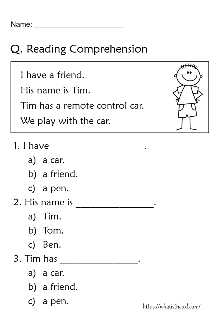 Grade 1 Reading Comprehension Worksheet