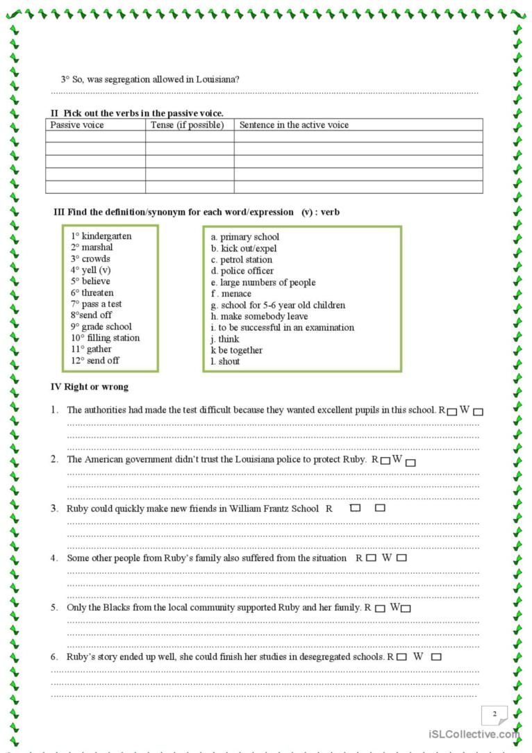 Ending Segregation Reading Comprehension Worksheets Pdf