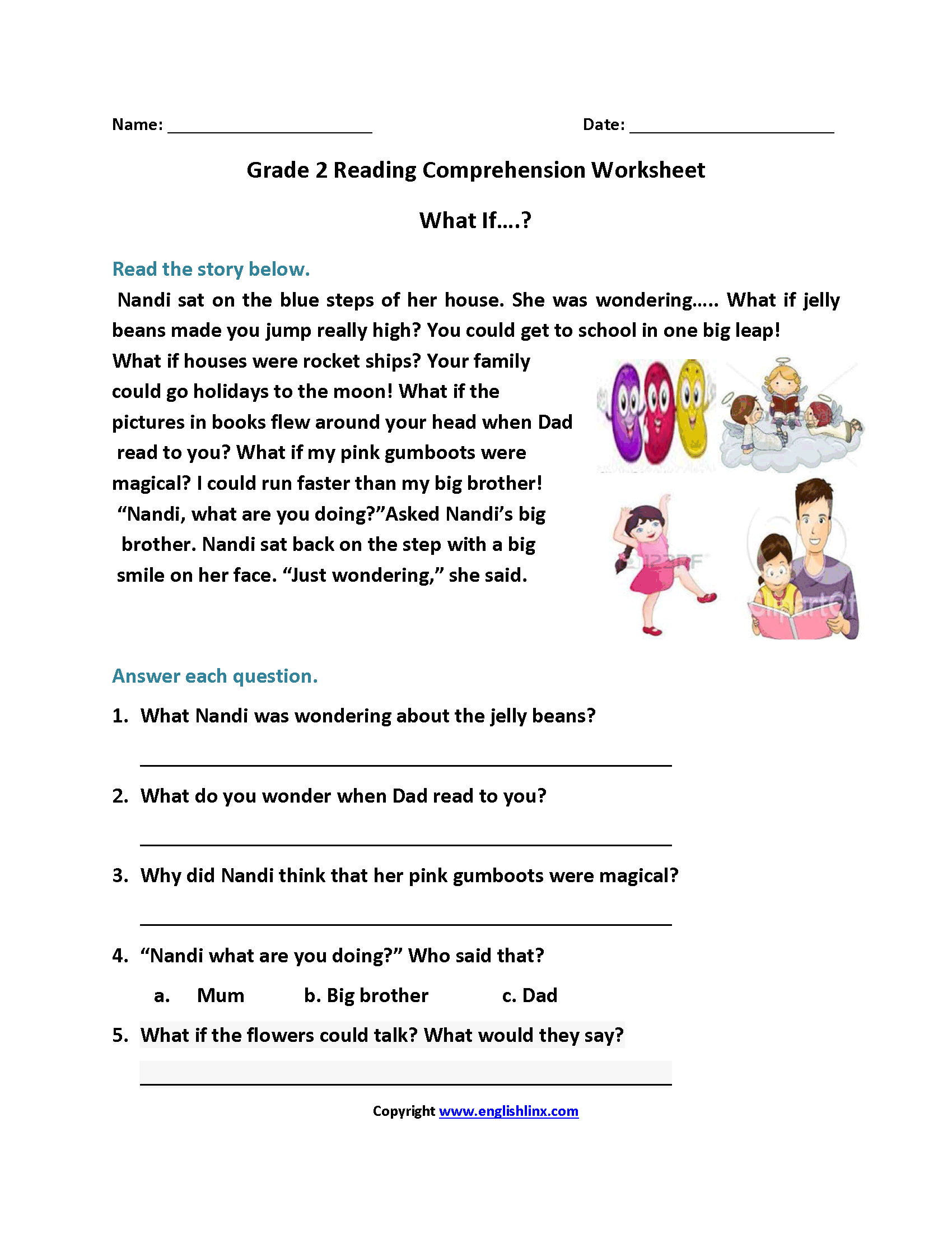 Free Wonder Reading Comprehension Worksheets