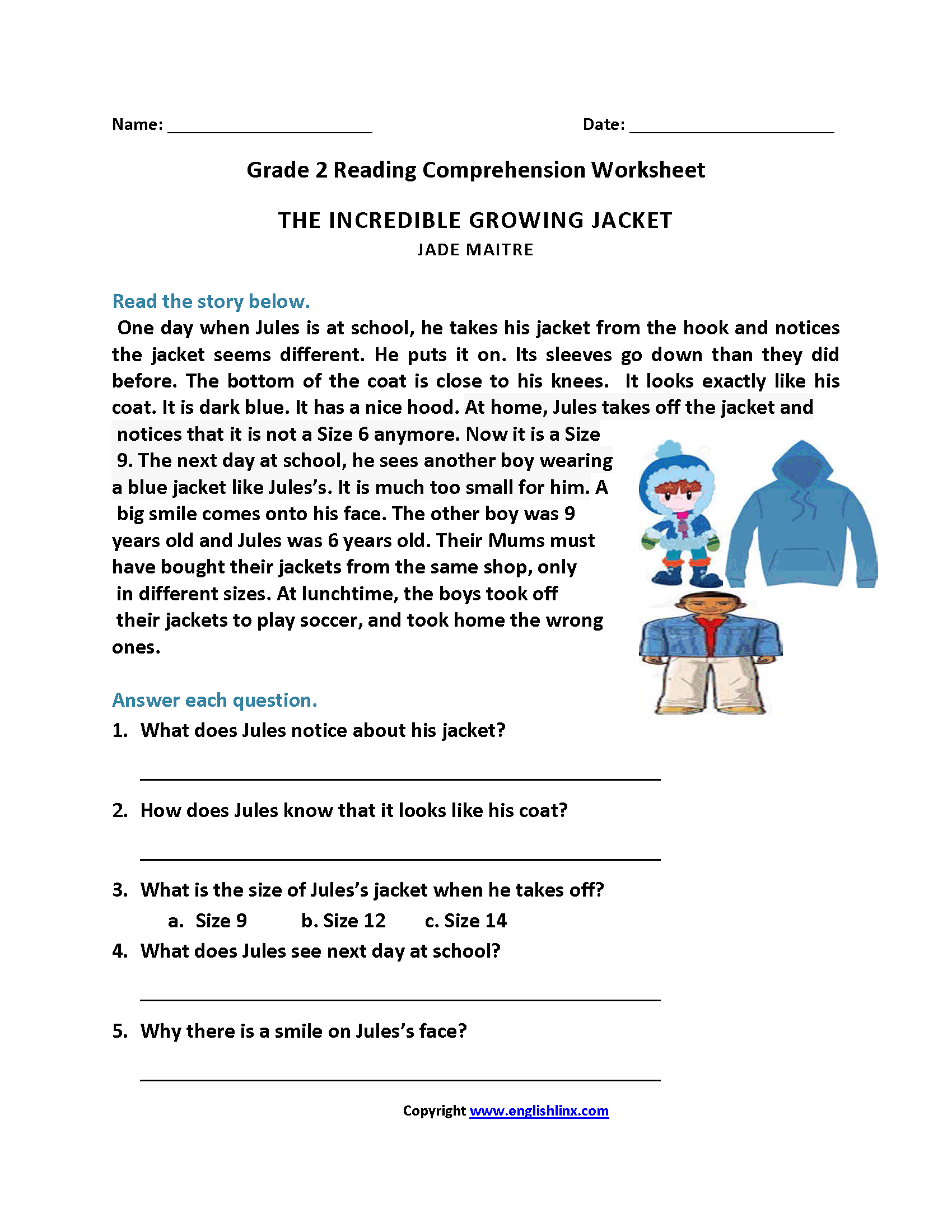 Reading Worksheets Second Grade Reading Worksheets