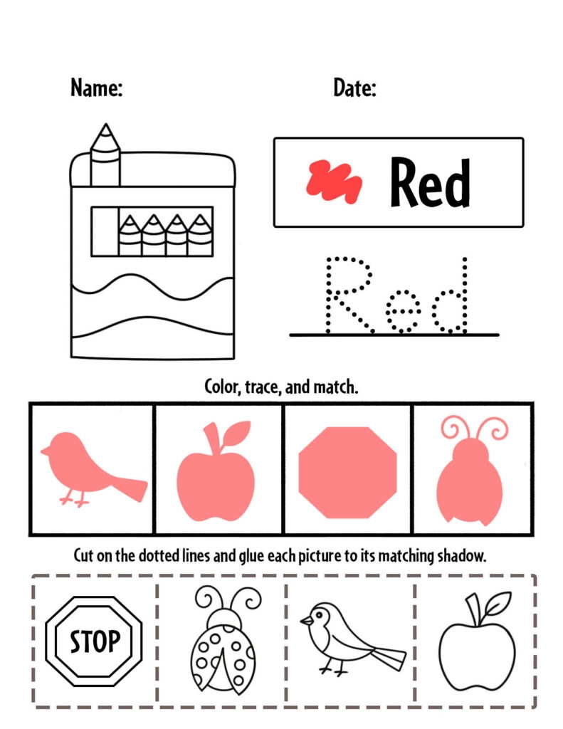 Red Color Activities And Worksheets For Preschool The Hollydog Blog