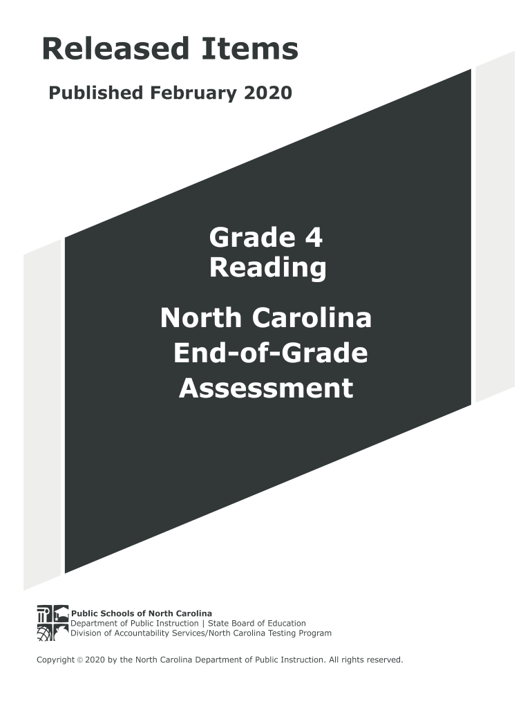 Released Eog 4th Grade Reading Fill Online Printable Fillable Blank PdfFiller