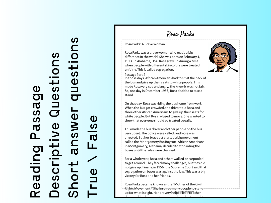 Free Rosa Parks Reading Comprehension Worksheets Free Rosa Parks Reading Comprehension Worksheets