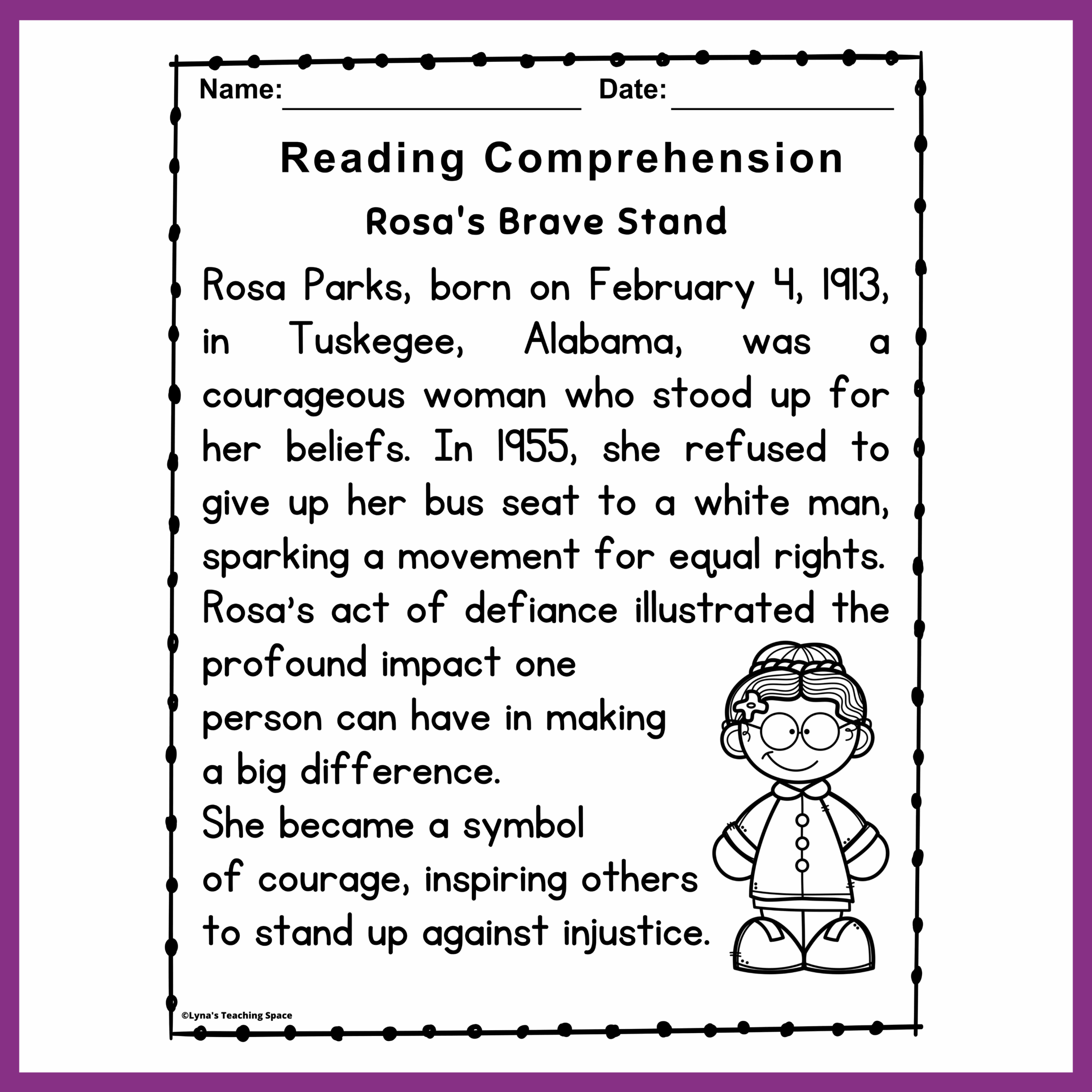 Rosa Parks Reading Comprehension Passages And Activities Worksheet No Prep Made By Teachers Rosa Parks Reading Comprehension Passages And Activities Worksheet No Prep Made By Teachers