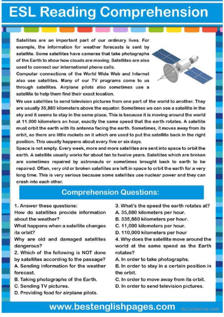 Free Reading Comprehension Worksheets About Technology