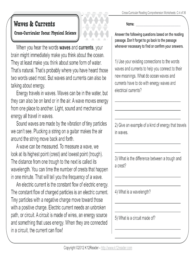 Science Reading Comprehension Worksheets Pdf Fill Out Sign Online DocHub