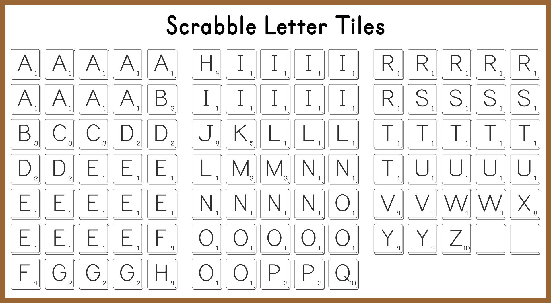 Scrabble Tiles Board 10 Free PDF Printables Printablee Worksheets Library
