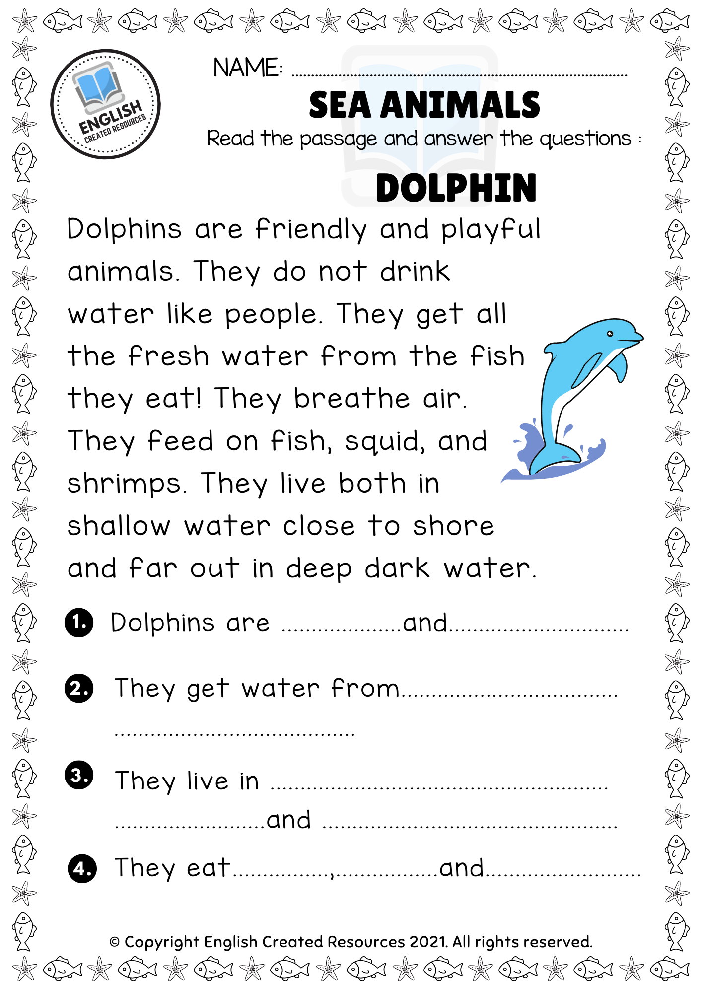 Esl Reading Comprehension Worksheets Animals