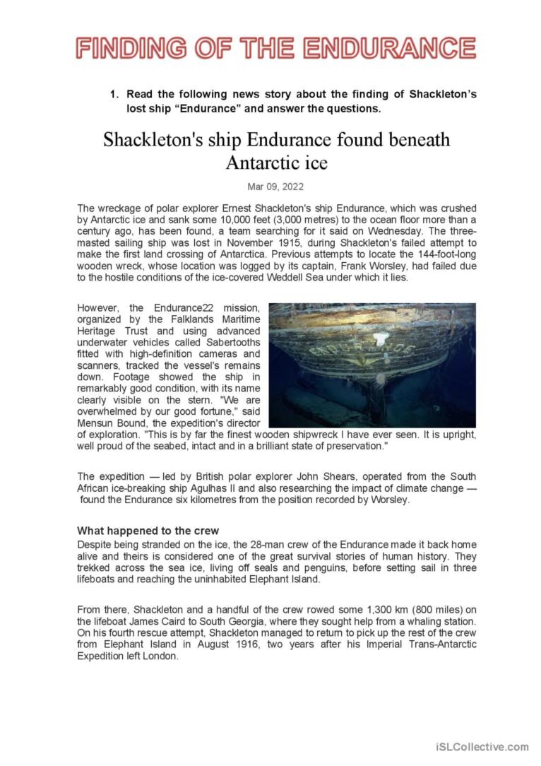 Antarctica Reading Comprehension Worksheets