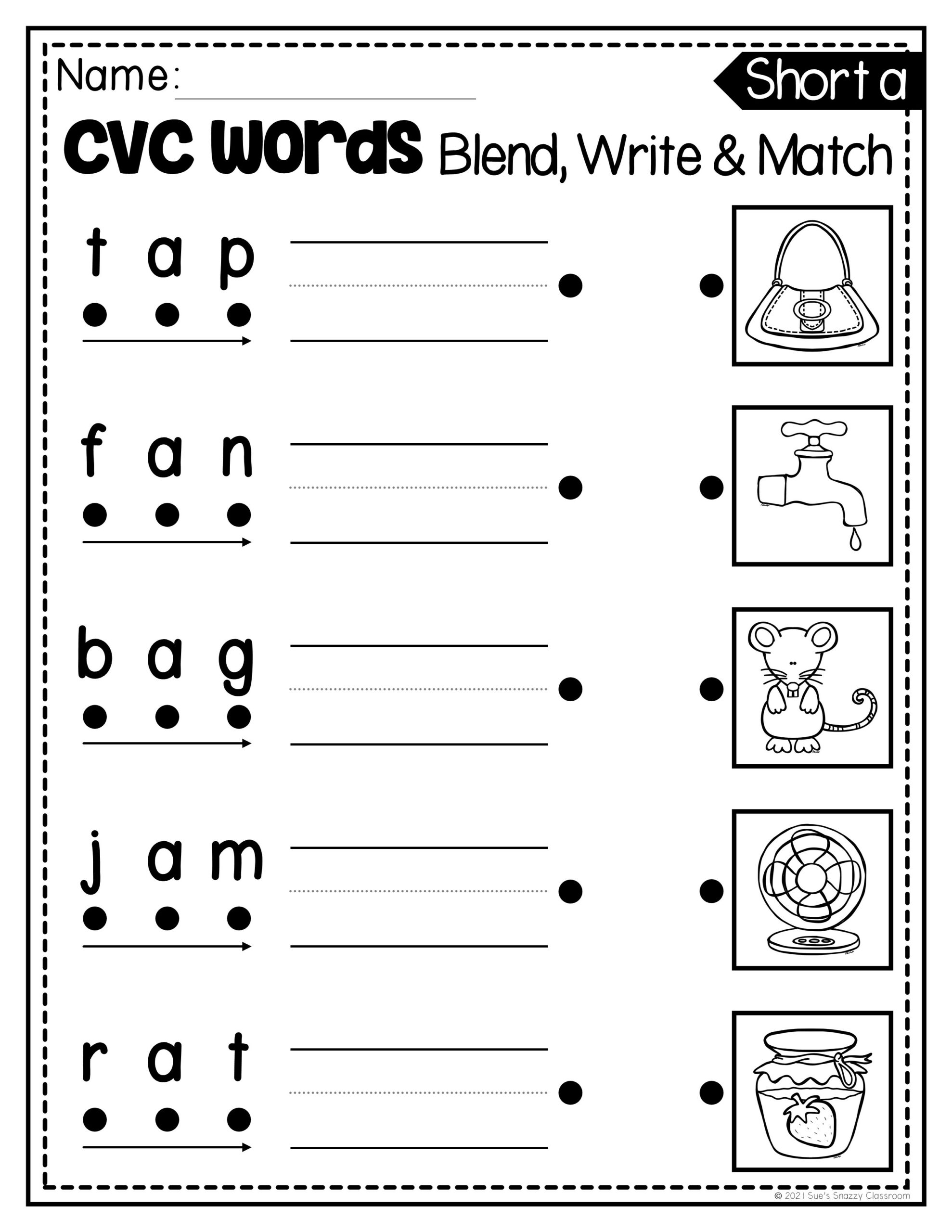 Short A Cvc Worksheets Free Printable Short A Cvc Worksheets Free Printable