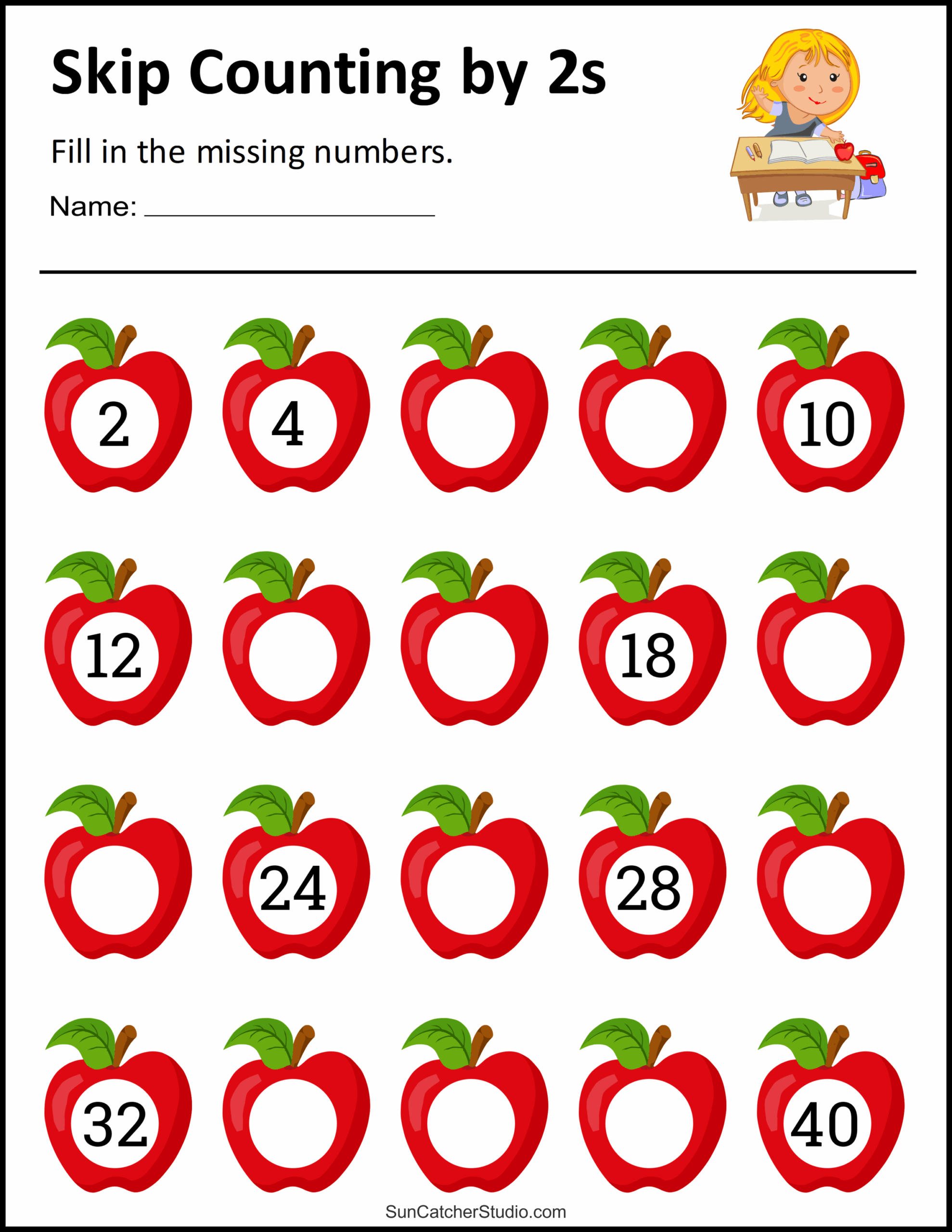 Counting By 2 Free Printable Worksheets