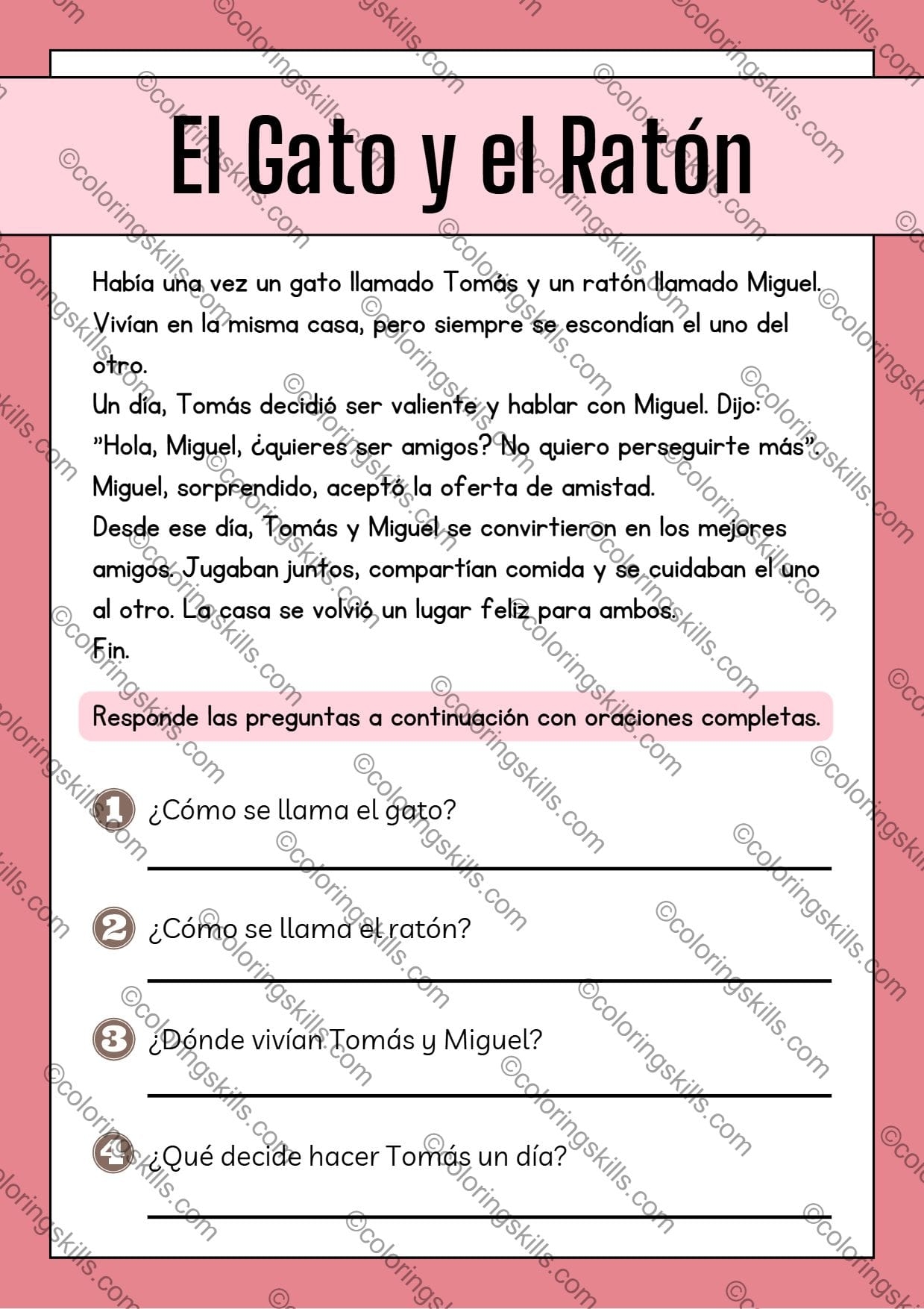 Spanish Reading Comprehension Passages For 1st To 5th Grade PDF PPT Editable