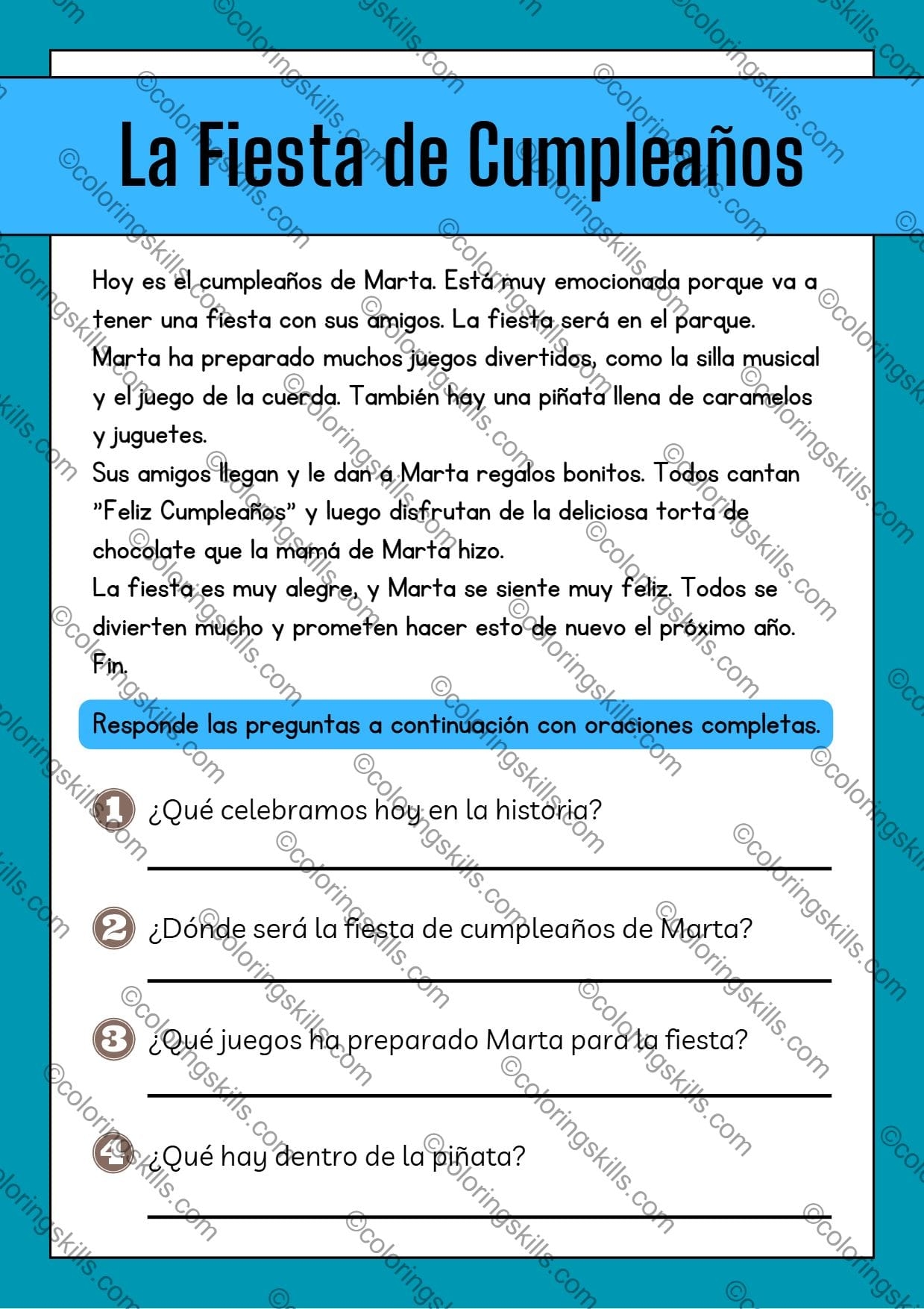 Spanish Reading Comprehension Passages For 1st To 5th Grade PDF PPT Editable
