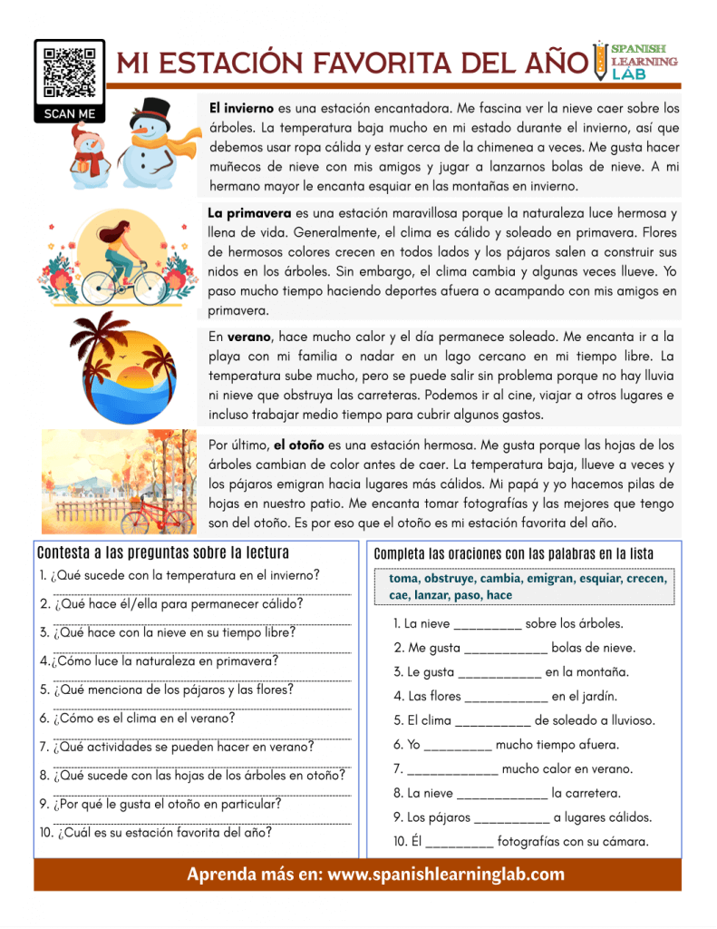 Spanish Reading Worksheets Archives Spanish Learning Lab Worksheets Library