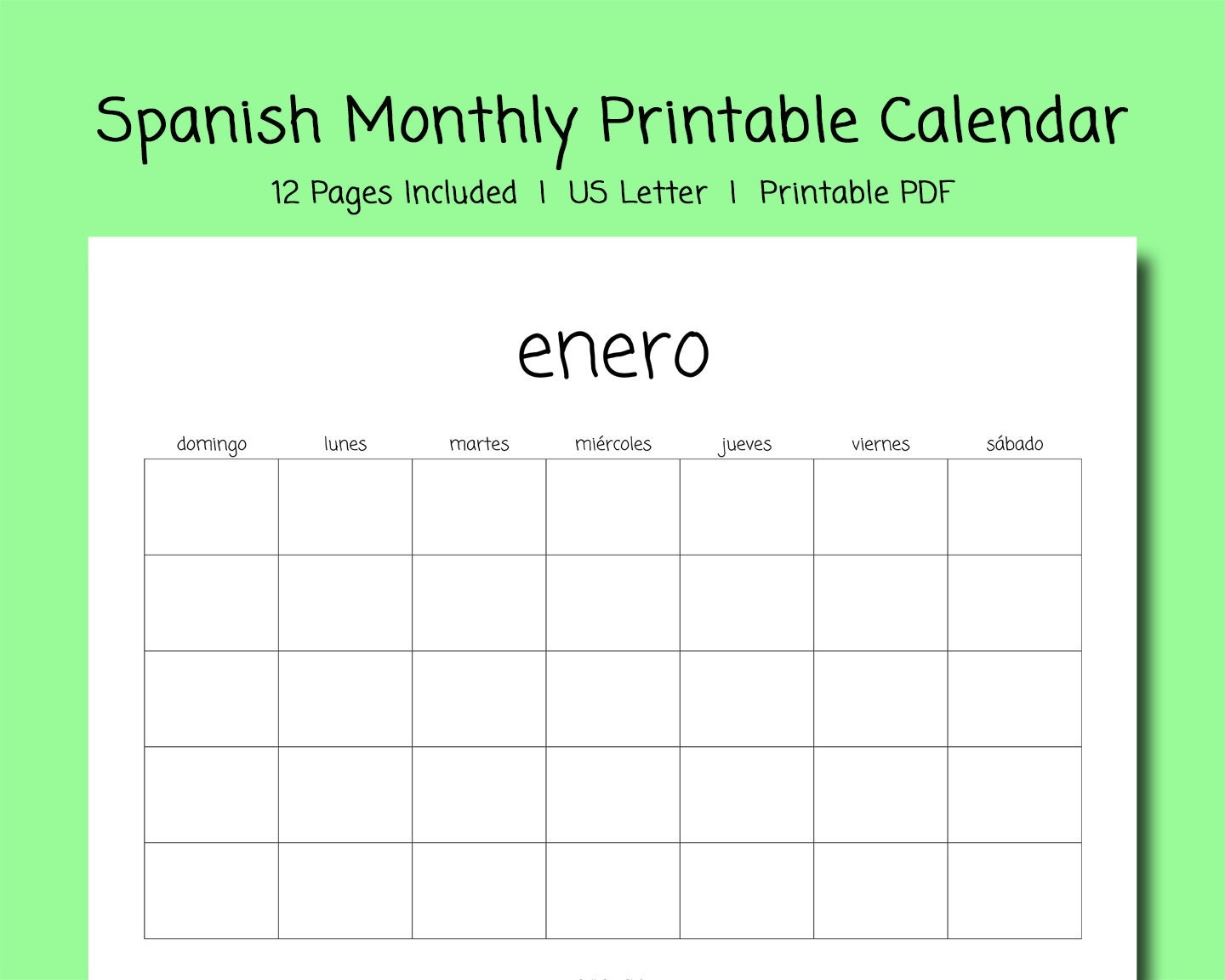 Free Printable Spanish Calendar Worksheets