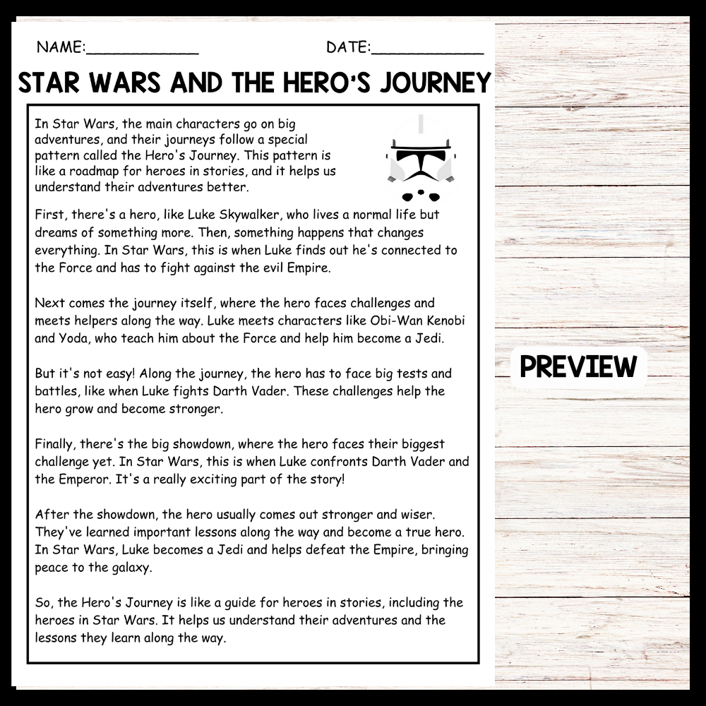 Free Star Wars Reading Comprehension Worksheets