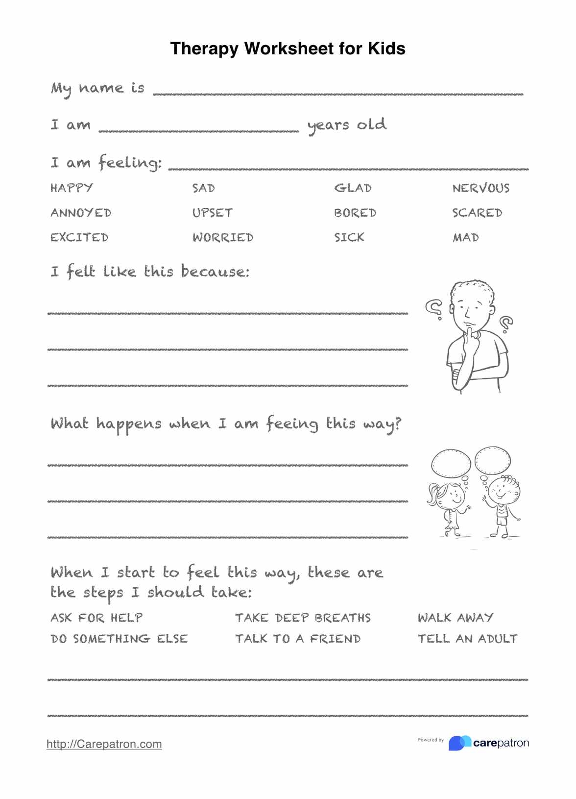 Therapy Worksheets For Kids Example Free PDF Download